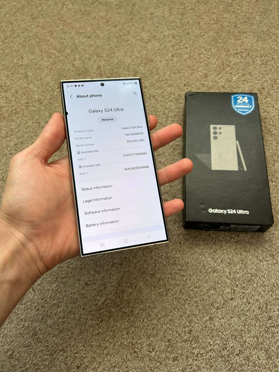 Samsung S24 Ultra 256gb 12gb ram Dual sim with box and cover(read description)