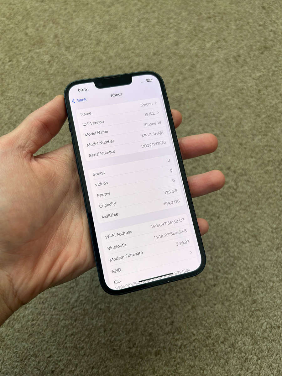 iPhone 14 128gb 6gb ram dual sim good condition