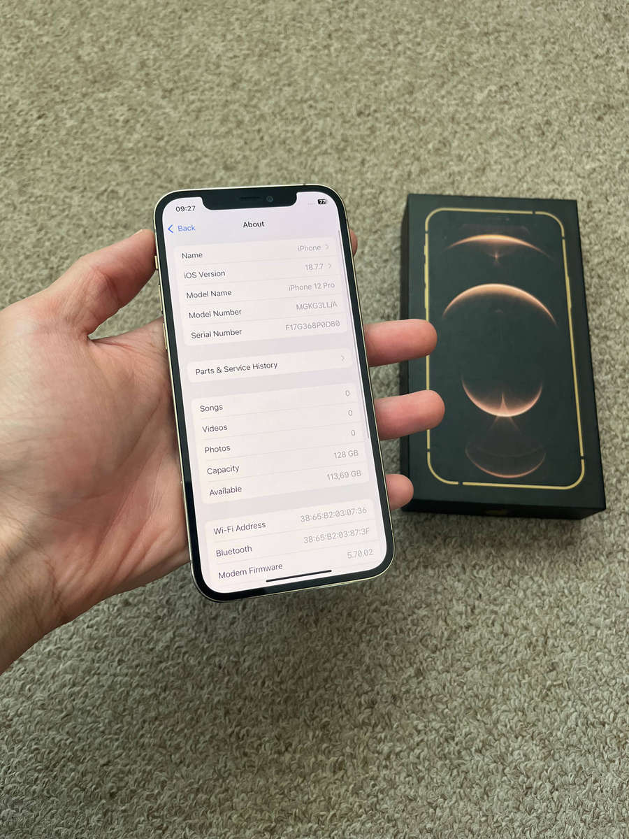 iPhone 12 Pro 128gb dual SIM with box and cover