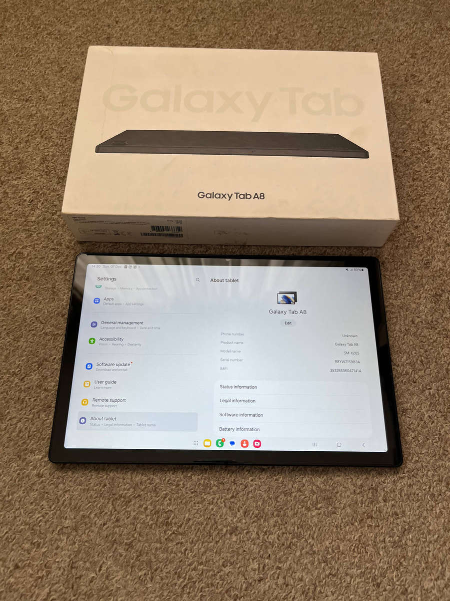 Samsung Galaxy Tab A8 10.5inch 64GB LTE WiFi with box