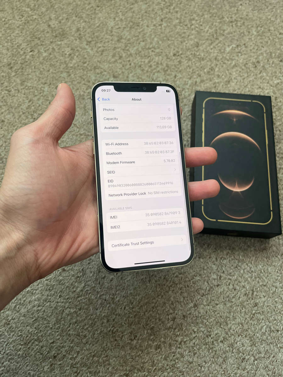 iPhone 12 Pro 128gb dual SIM with box and cover
