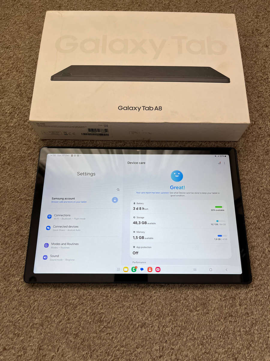 Samsung Galaxy Tab A8 10.5inch 64GB LTE WiFi with box