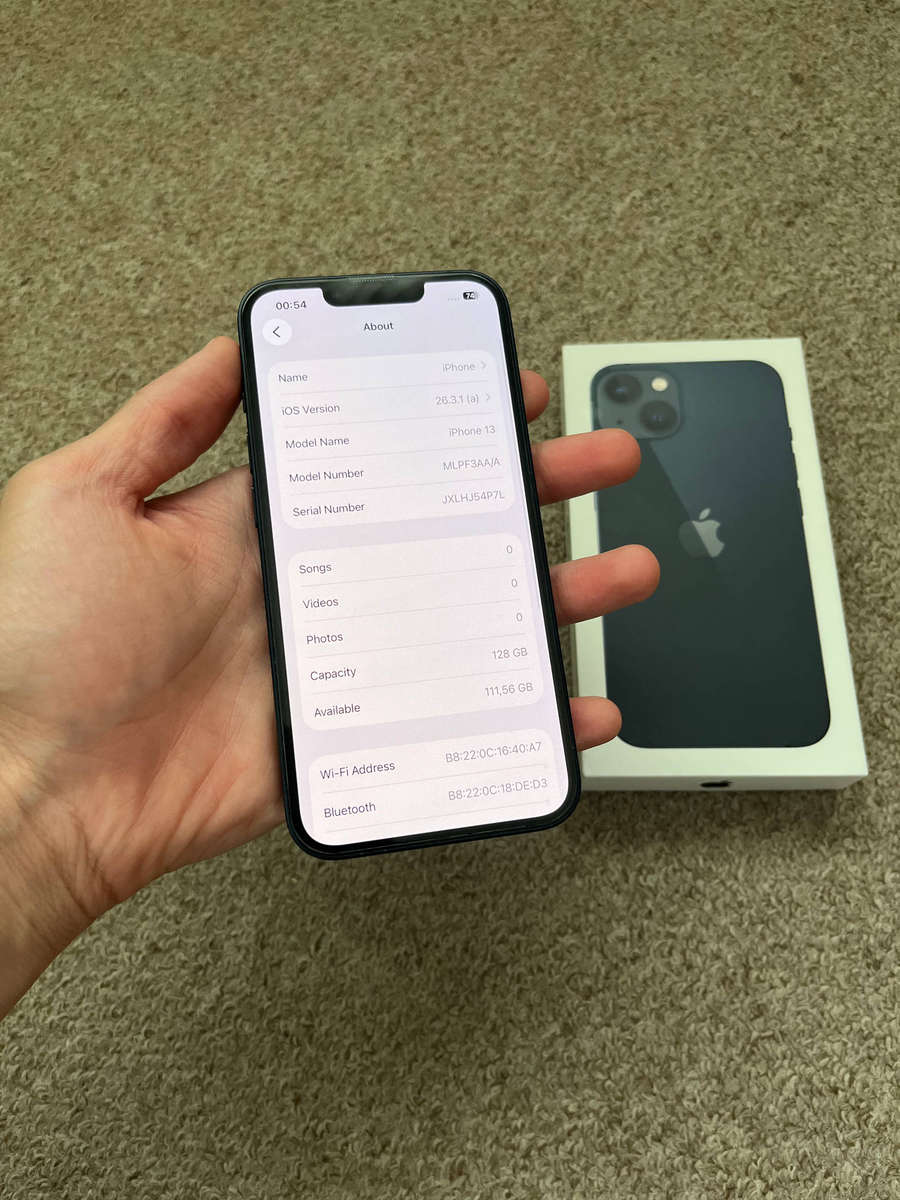 iPhone 13 128gb Dual sim Excellent condition with box and cable 98 battery health