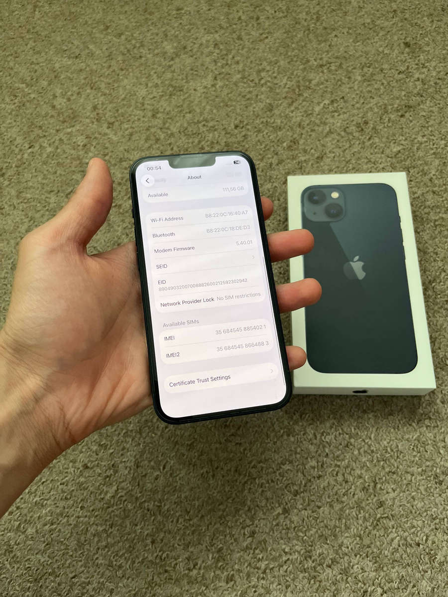 iPhone 13 128gb Dual sim Excellent condition with box and cable 98 battery health