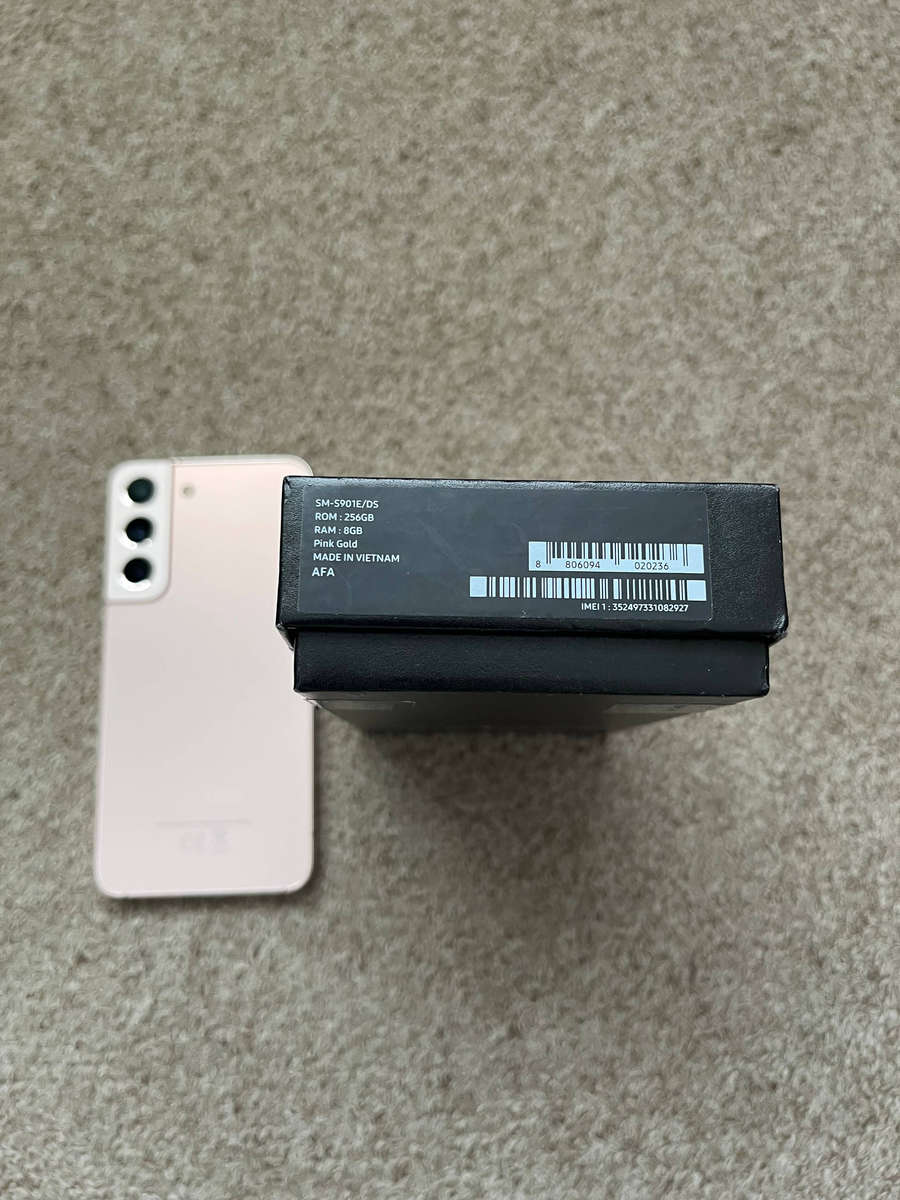 Samsung S22 5G 256gb single sim good condition with box - pink