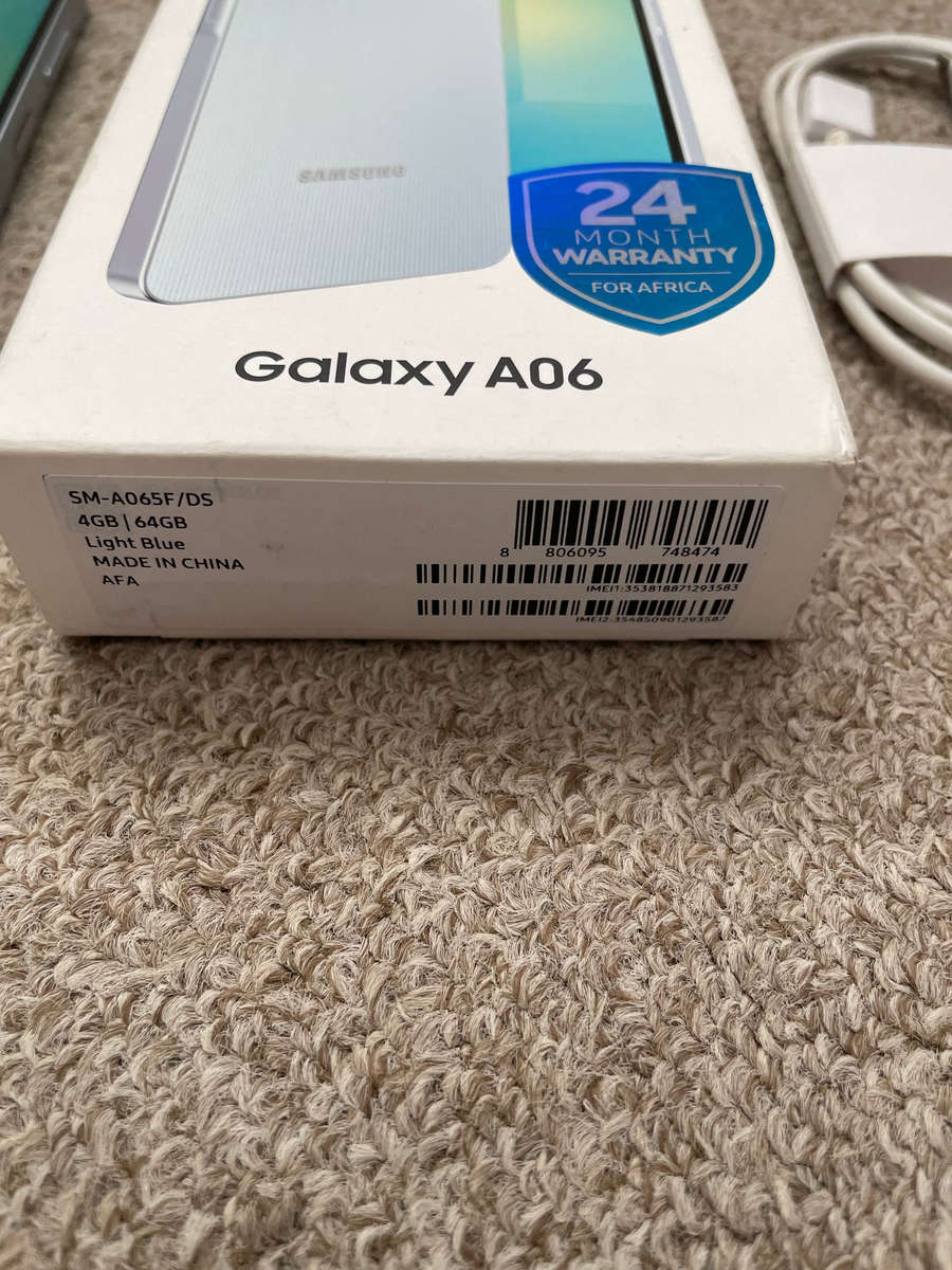 Samsung Galaxy A06 64GB Dual Sim excellent condition with box and cable- Light Blue