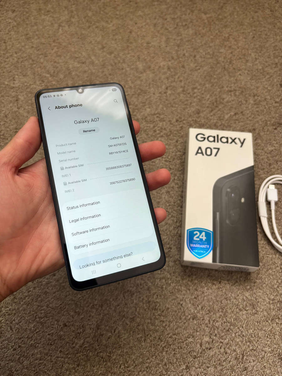 Samsung Galaxy A07 128GB LTE Dual Sim Immaculate condition, like new with box and cable - Black