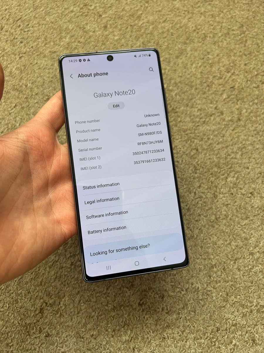 Samsung Note 20 256gb 8gb ram Dual sim