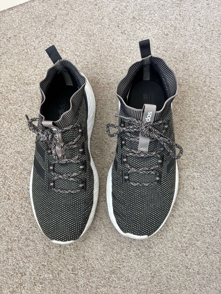 Original Adidas Cloudfoam Questar Rise Sock-Collar Runners UK size 6 Olive / Black