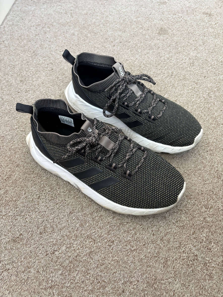 Original Adidas Cloudfoam Questar Rise Sock-Collar Runners UK size 6 Olive / Black
