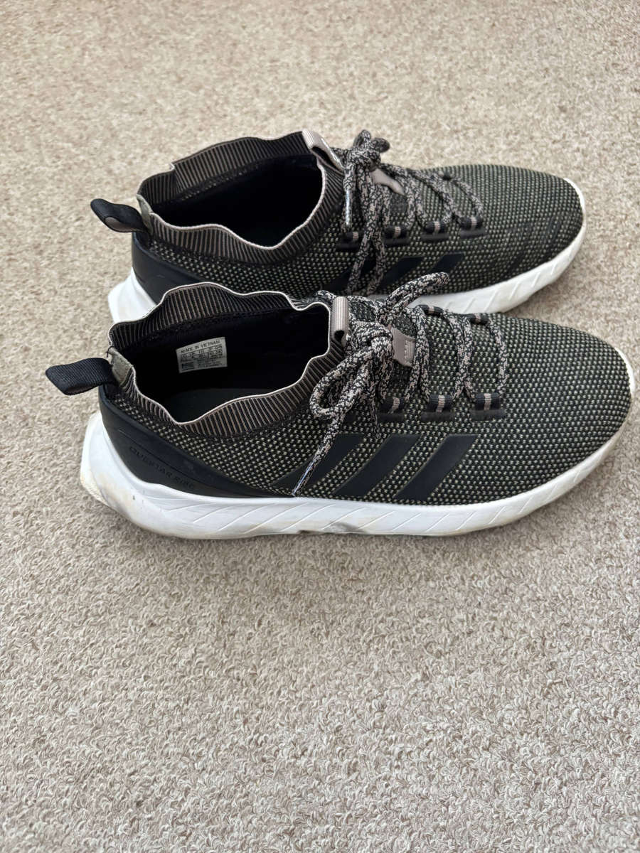 Original Adidas Cloudfoam Questar Rise Sock-Collar Runners UK size 6 Olive / Black