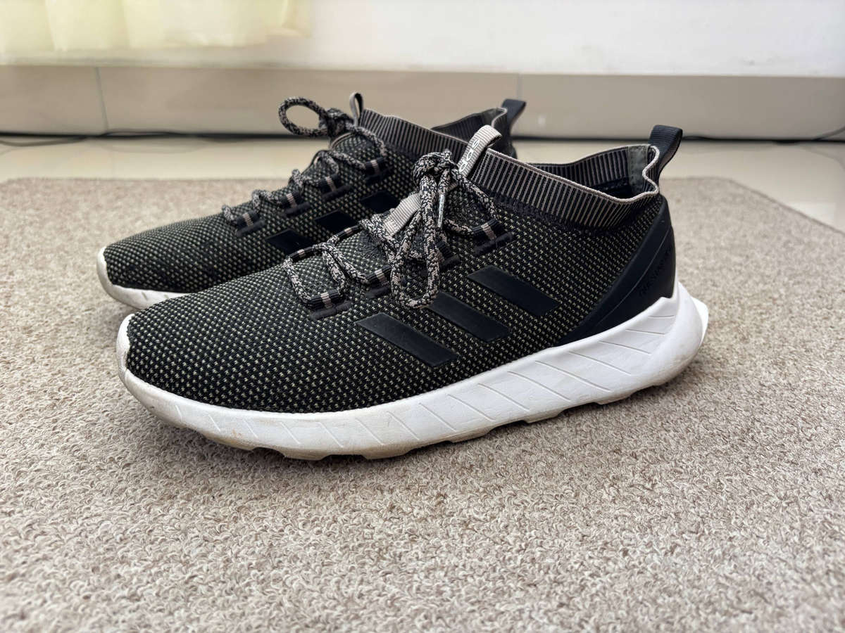 Original Adidas Cloudfoam Questar Rise Sock-Collar Runners UK size 6 Olive / Black