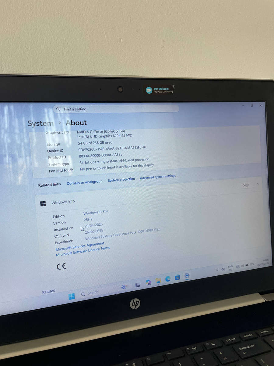 HP ProBook 450 G5 | Intel Core i7 (8th Gen) | 8GB RAM | 256GB SSD | 2GB NVIDIA Graphics laptop