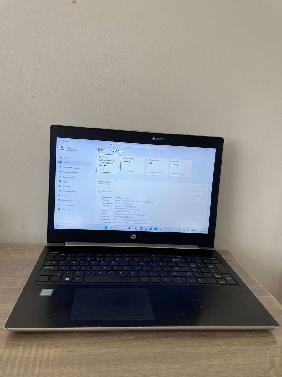 HP ProBook 450 G5 | Intel Core i7 (8th Gen) | 8GB RAM | 256GB SSD | 2GB NVIDIA Graphics laptop