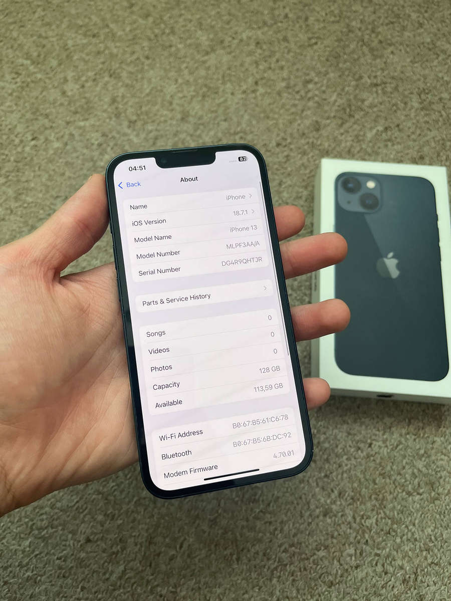 iPhone 13 128gb Dual sim good condition with box and cable 89% battery health