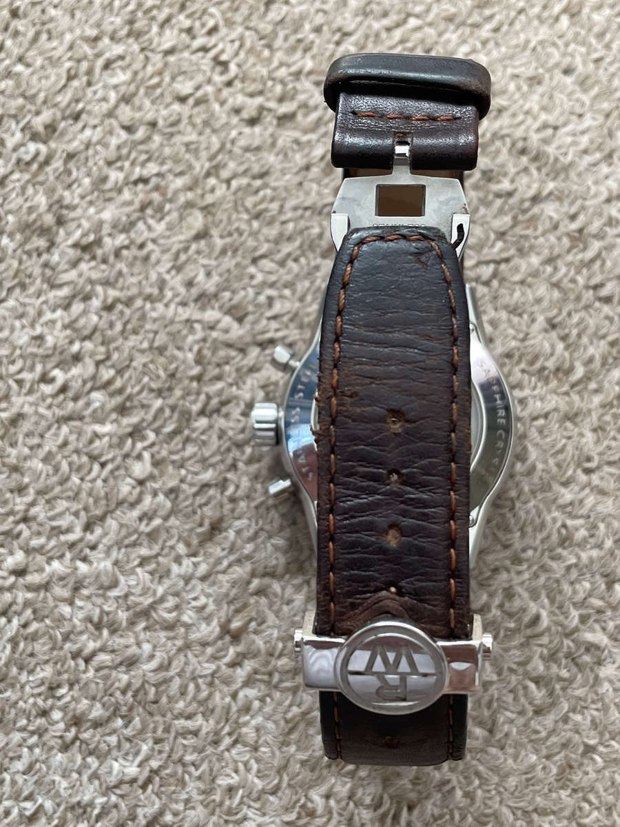 Raymond Weil Freelancer Automatic Chronograph Stainless Steel Silver Dial Brown Leather Day/Date Men