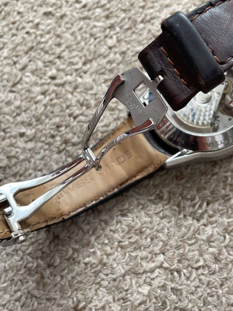 Raymond Weil Freelancer Automatic Chronograph Stainless Steel Silver Dial Brown Leather Day/Date Men