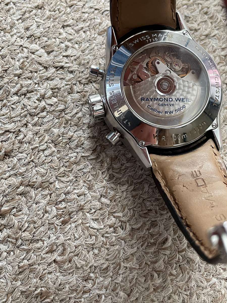 Raymond Weil Freelancer Automatic Chronograph Stainless Steel Silver Dial Brown Leather Day/Date Men