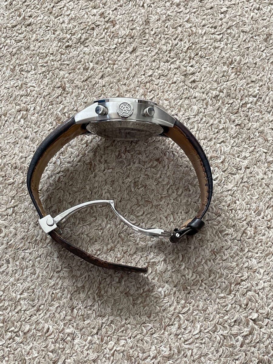 Raymond Weil Freelancer Automatic Chronograph Stainless Steel Silver Dial Brown Leather Day/Date Men