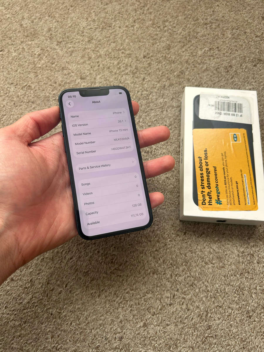 iPhone 13 mini 128gb Dual SIM with box and cover