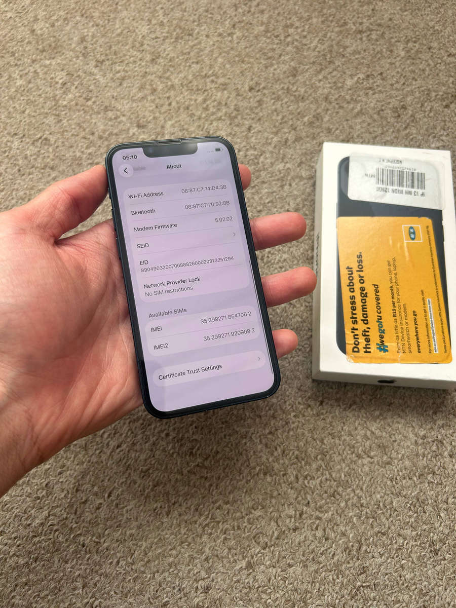 iPhone 13 mini 128gb Dual SIM with box and cover