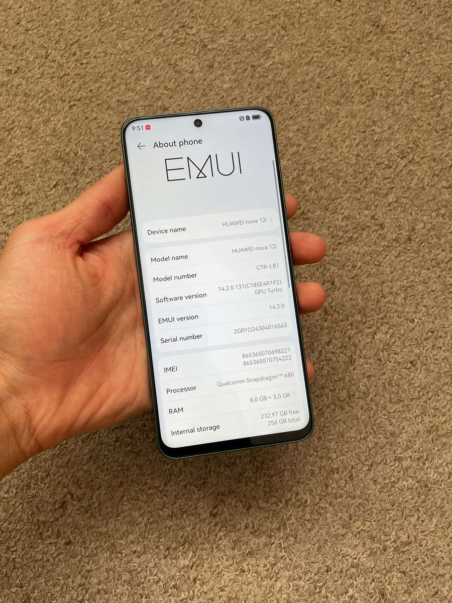 Huawei nova 12i 256gb 11gb ram dual sim immaculate condition like brand new