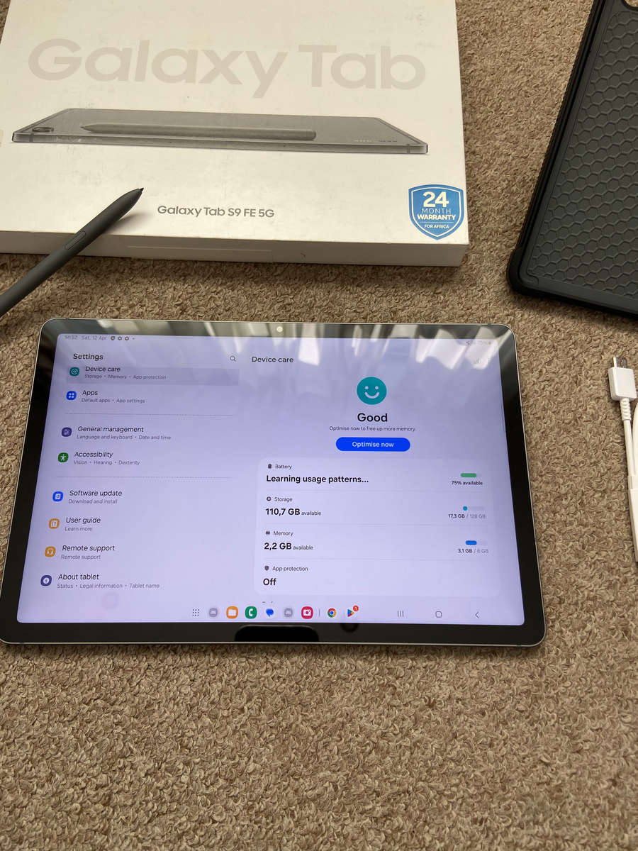 Samsung Galaxy Tab S9 FE 5G (X516) 10.9" 128GB Tablet in Immaculate condition with stickers still on