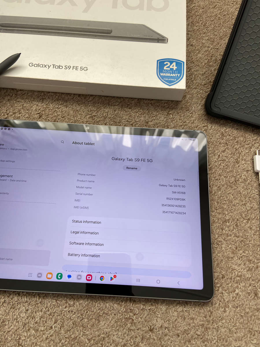 Samsung Galaxy Tab S9 FE 5G (X516) 10.9" 128GB Tablet in Immaculate condition with stickers still on