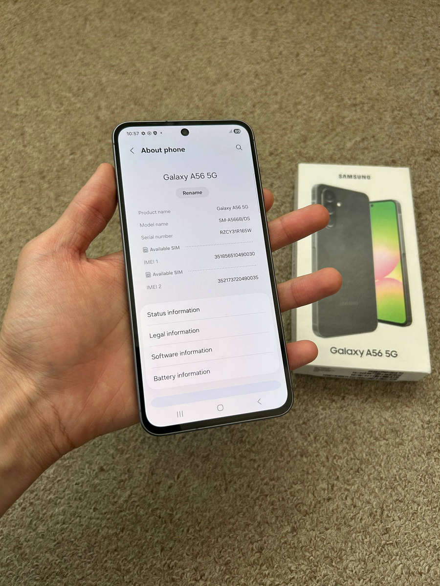 Samsung A56 5G 256gb 8gb ram Dual Sim excellent condition with box and cover