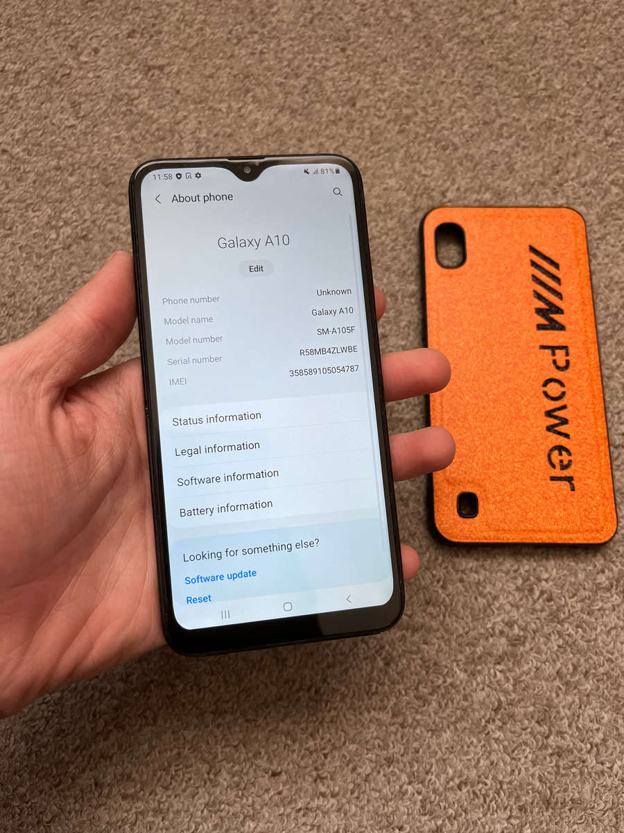 Samsung A10 32gb 2gb ram with cover