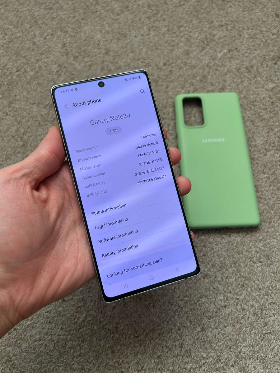 Samsung Note 20 Dual sim 256gb 8gb ram with cover