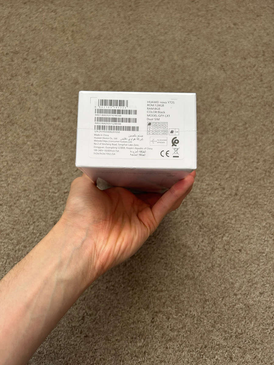 Huawei Nova Y72s 8GB+128GB Dual Sim |6000mAh Super Battery Smartphone- Blue BRAND NEW SEALED