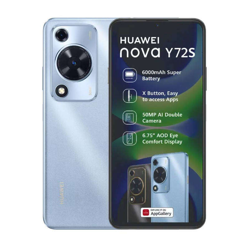 Huawei Nova Y72s 8GB+128GB Dual Sim |6000mAh Super Battery Smartphone- Blue BRAND NEW SEALED