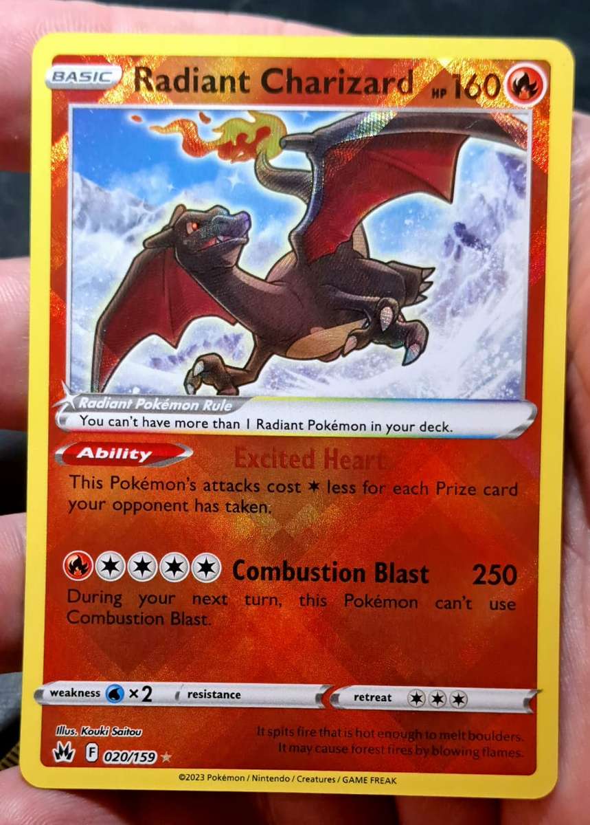 Pokemon Trading Cards - Radiant Charizard - 020/159 - Radiant Rare Crown Zenith Singles - NM