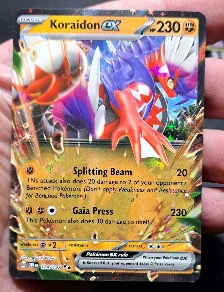 Pokemon Trading Cards - Koraidon ex - 124/197 - Ultra Rare - Obsidian Flames - NM