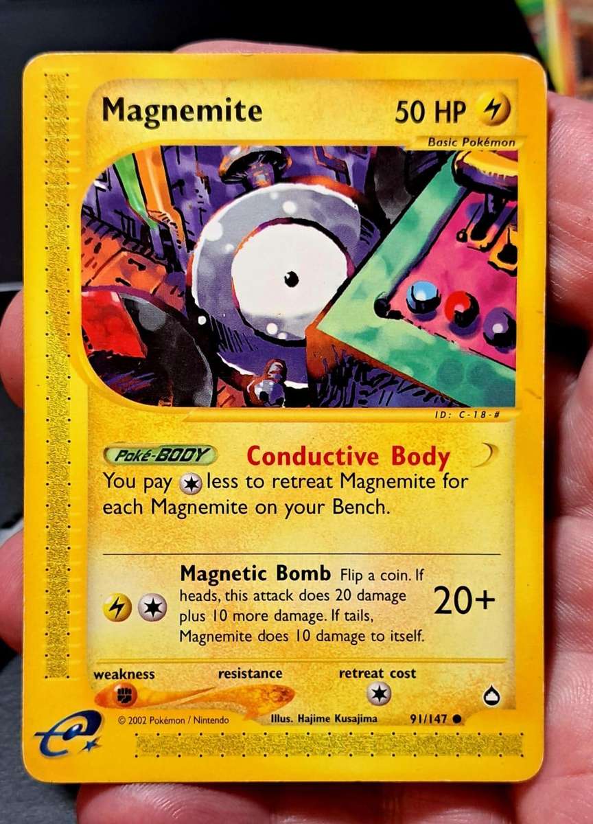 Pokemon Trading Cards - Magnemite - 91/147 - Common Aquapolis Singles - LP
