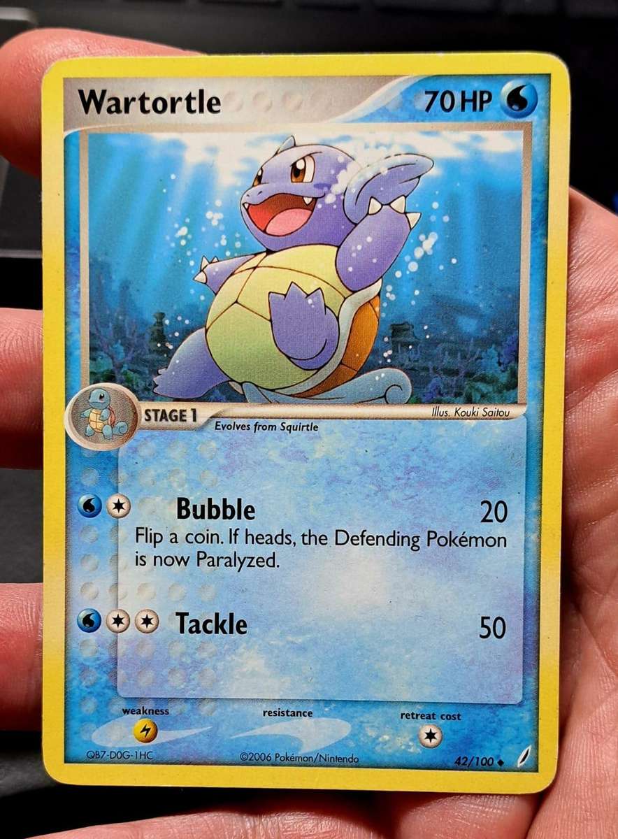 Pokemon Trading Cards - Wartortle - 42/100 - Uncommon Ex Crystal Guardians Singles - LP