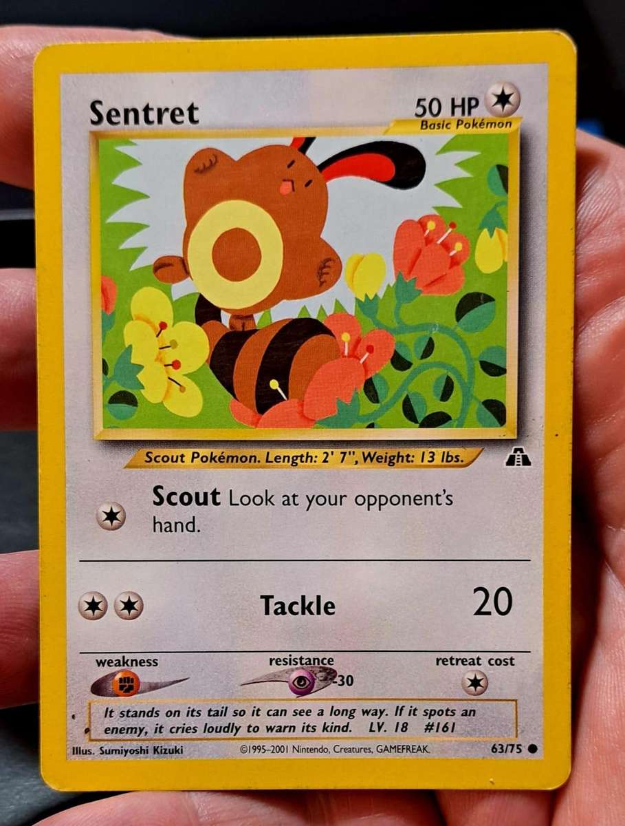 Pokemon Trading Cards - Sentret - 63/75 - Common Unlimited Neo Discovery Unlimited Singles - LP