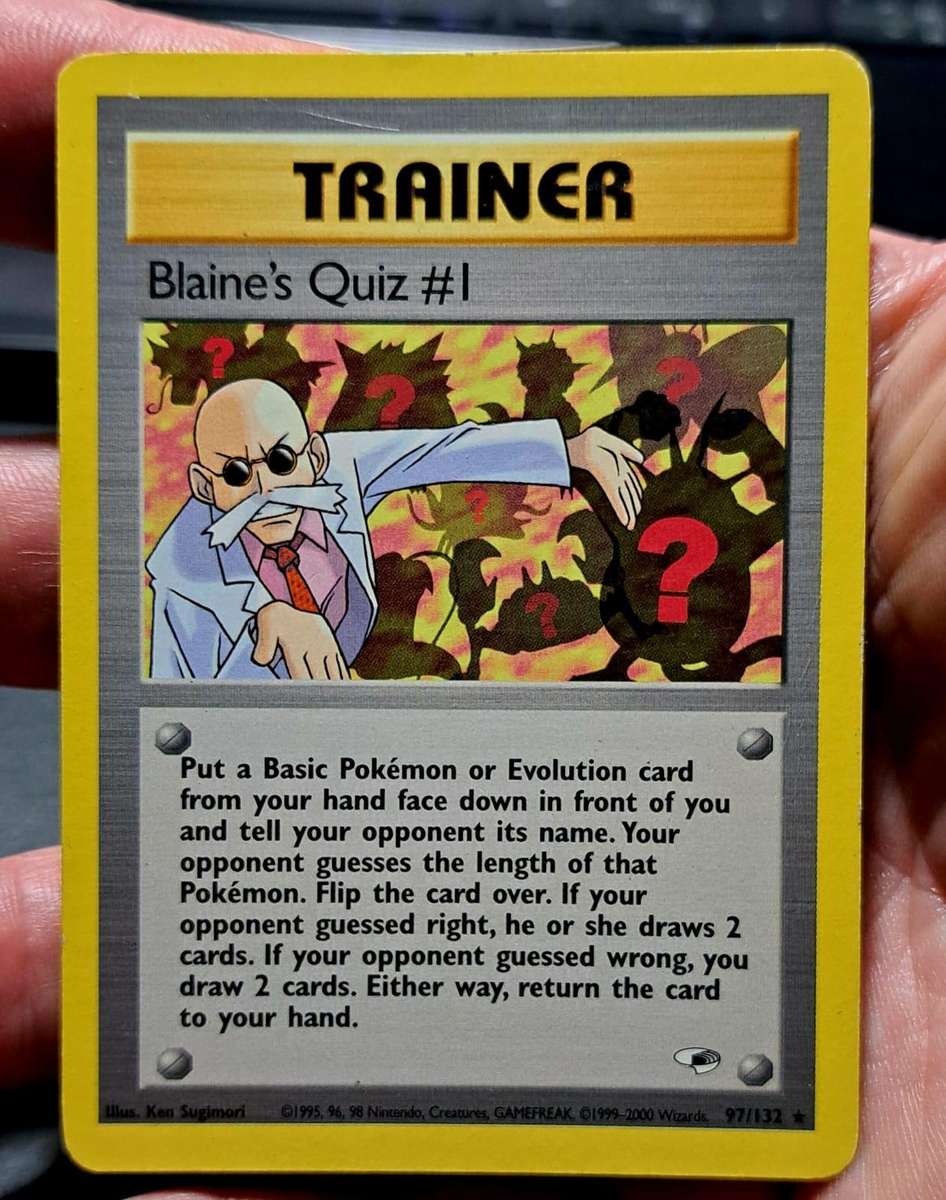 Pokemon Trading Cards - Blaine's Quiz #1- 97/132 - Rare Unlimited Gym Heroes Unlimited - LP/MOD