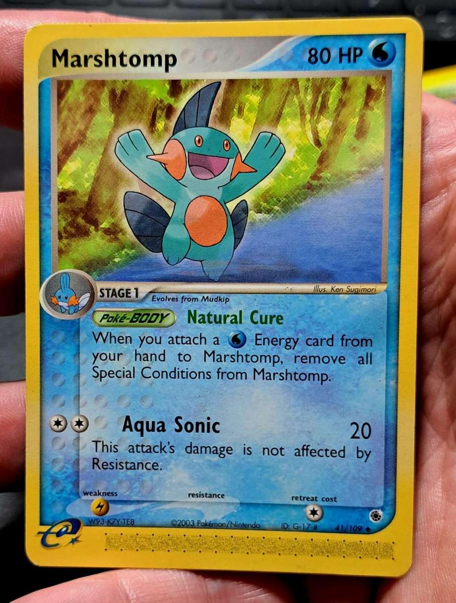 Pokemon Trading Cards - Marshtomp - 41/109 - Uncommon Ex Ruby & Sapphire Singles - NM