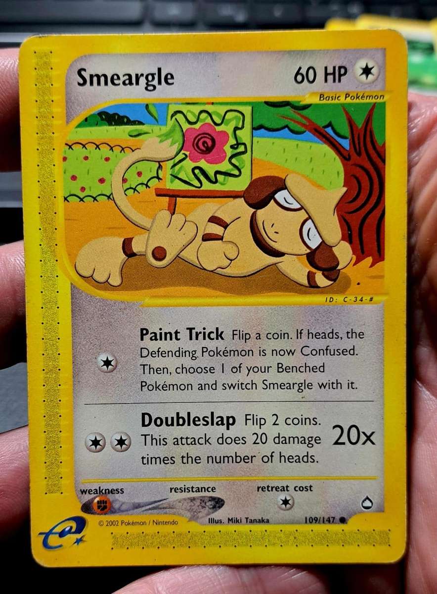 Pokemon Trading Cards - Smeargle - 109/147 - Common Aquapolis Singles - LP