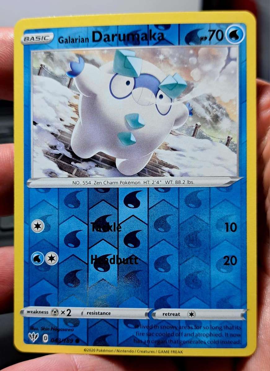 Pokemon Trading Cards - Galarian Darumaka - 043/189 - Reverse Holo - Darkness Ablaze - NM