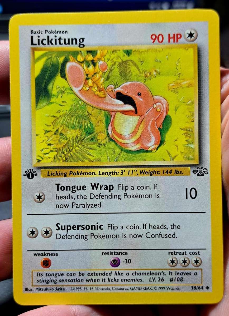 Pokemon Trading Cards - Lickitung - 38/64 - Uncommon 1st Edition Jungle 1st Edition Singles -  NM