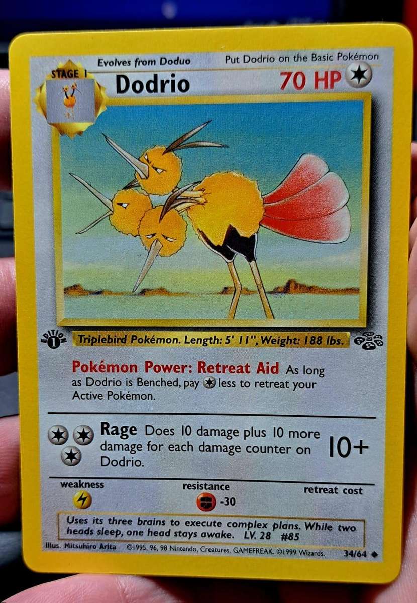 Pokemon Trading Cards - Dodrio - 34/64 - Uncommon 1st Edition Jungle 1st Edition Singles -  NM