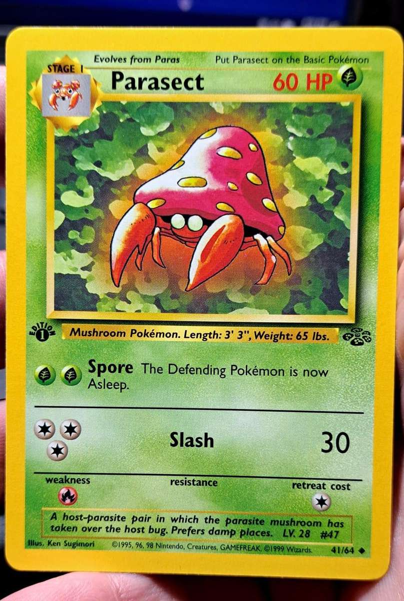 Pokemon Trading Cards - Parasect - 41/64 - Uncommon 1st Edition Jungle 1st Edition Singles -  NM