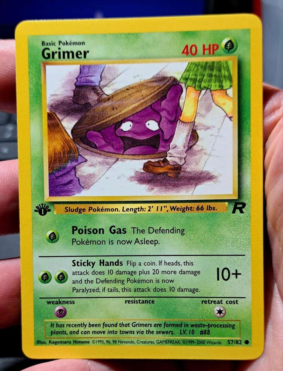 Pokemon Trading Cards - Grimer - 57/82 - Common 1st Edition Team Rocket 1st Edition Singles -  NM