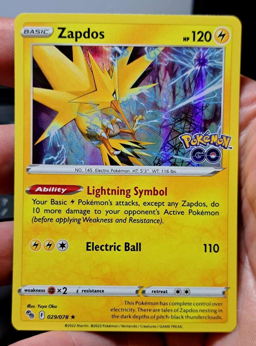 Pokemon Trading Cards - Zapdos - 029/078 - Holo Rare Pokemon Go Singles - NM