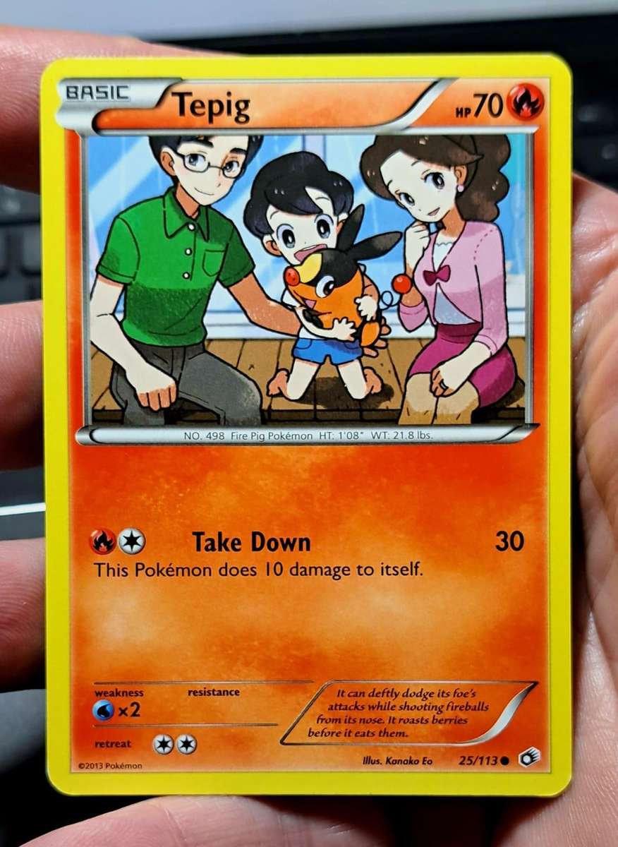 Pokemon Trading Cards - Tepig - 25/113 - Common Black & White 11: Legendary Treasures Singles - NM