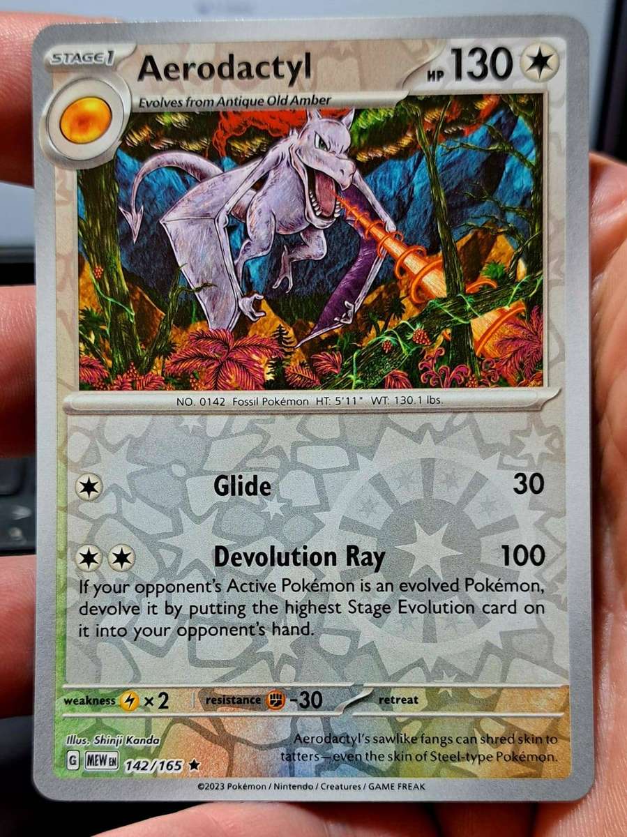 Pokemon Trading Cards - Aerodactyl 125/165 - Reverse Holo - Pokemon 151 Singles - NM