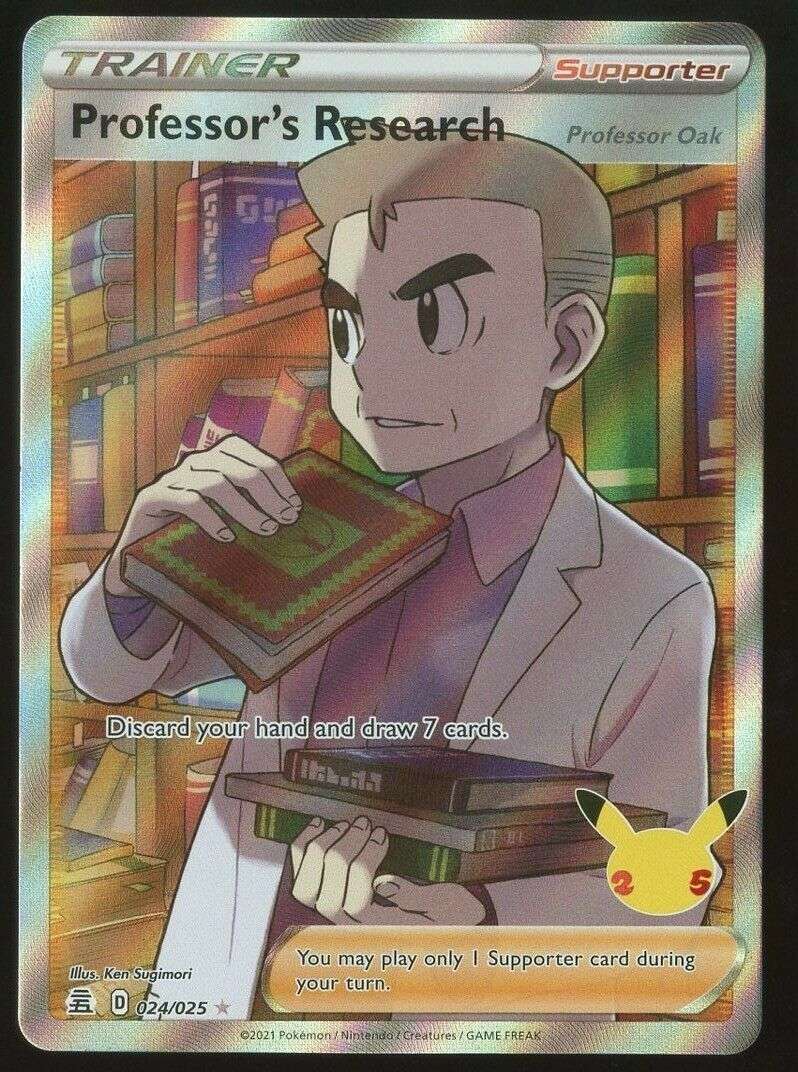 Pokemon Trading Cards - TCG - Professor`s Research - 24/25 - Full Art Ultra Rare - Celebrations - NM